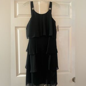 New Dressbarn chiffon black dress size 6
